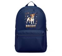 Purple Print House Personalised Jack Russell Mini Backpack For Kids - Dog Paw Prints Custom Name - Girls School Bag, One Size, Navy