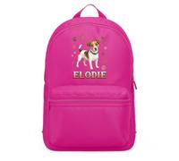 Purple Print House Personalised Jack Russell Mini Backpack For Kids - Dog Paw Prints Custom Name - Girls School Bag, One Size, Bright Pink