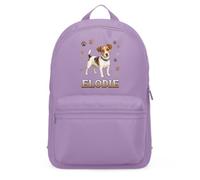 Purple Print House Personalised Jack Russell Mini Backpack For Kids - Dog Paw Prints Custom Name - Girls School Bag, One Size, Lavender