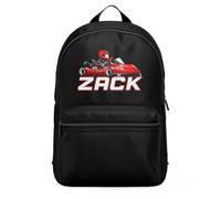 Purple Print House Personalised Karting Mini Backpack Kids Custom Go Kart Back to School Nursery Bag Boys, One Size, Black