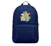Purple Print House Personalised Mini Backpack For Boys Safari Animals Bus Toddler Nursery Bag Kids Rucksack, One Size, Navy