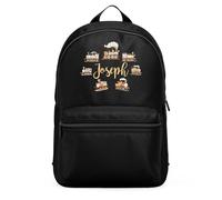 Purple Print House Personalised Mini Backpack For Boys Trains Design With Name Kids Toddler Back to School Nursery Holiday Bag, One Size, Black