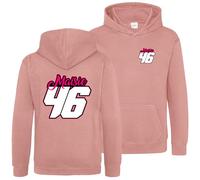 Purple Print House Personalised Motocross Hoodie Name & Race Number Hoody Custom MX Dirt Bike Racing Pits Track Day Practice Jumper Boys Girls, 7-8 Years, Dusty Pink