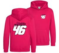 Purple Print House Personalised Motocross Hoodie Name & Race Number Hoody Custom MX Dirt Bike Racing Pits Track Day Practice Jumper Boys Girls, 3-4 Years, Bright Pink