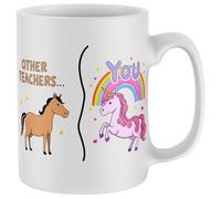 Purple Print House Personalised Mug for Teacher Unicorn Design Custom Message Gift for End of Term Thank You Mug