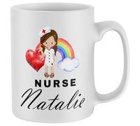 Purple Print House Personalised Nurse Mug Women Custom Nurses Day Rainbow Tea Coffee Cup Nursing