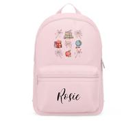 Purple Print House Personalised Pink School Bows Mini Backpack Girls Return To School Nursery Reception Kids Bag, One Size, Light Pink