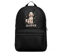 Purple Print House Personalised Poodle Mini Backpack For Kids - Dog Paw Prints Custom Name Bag Cute Girls Rucksack, One Size, Black