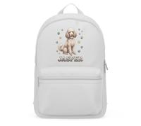 Purple Print House Personalised Poodle Mini Backpack For Kids - Dog Paw Prints Custom Name Bag Cute Girls Rucksack, One Size, Soft Grey