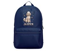 Purple Print House Personalised Poodle Mini Backpack For Kids - Dog Paw Prints Custom Name Bag Cute Girls Rucksack, One Size, Navy
