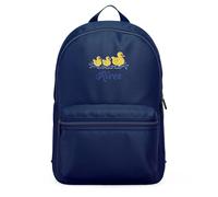 Purple Print House Personalised Rubber Ducks Embroidered Mini Backpack Custom Boy Girl Name Back to Nursery School Essential Bag, One Size, Navy