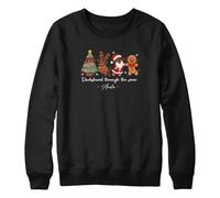Purple Print House Personalised Sausage Dog Kids Christmas Sweatshirt Dachshund Through The Snow Festive Sausage Dogs For Boys Girls Xmas, 7-8 Years, Black