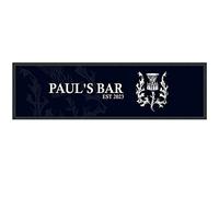 Purple Print House Personalised Scotland Thistle Bar Runner Scottish Rubber Beer Mat Rugby Home Garden Bar Accessories, Large - 880x250, Black