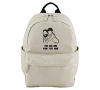 Purple Print House Personalised Sketch Image Embroidered Mini Premium Backpack - Custom Photo Sketch Bag For Kids, One Size, Natural Stone