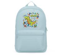 Purple Print House Personalised T Rex Mini Bag For Boys - Roar Dinosaur Backpack - Custom Sons Name Back To School Nursery Bag, One Size, Light Blue