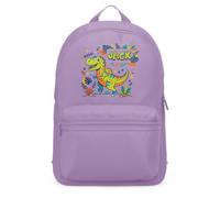 Purple Print House Personalised T Rex Mini Bag For Boys - Roar Dinosaur Backpack - Custom Sons Name Back To School Nursery Bag, One Size, Lavender