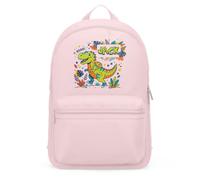Purple Print House Personalised T Rex Mini Bag For Boys - Roar Dinosaur Backpack - Custom Sons Name Back To School Nursery Bag, One Size, Light Pink