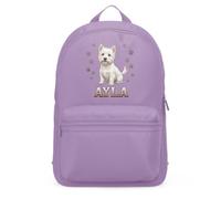 Purple Print House Personalised Terrier Mini Backpack For Kids - West Highland Dog Paw Prints Custom Name School Nursery Bag Girls, One Size, Lavender