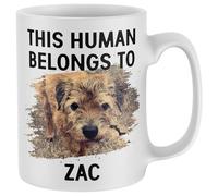 Purple Print House Personalised This Human Belongs To Funny Mug World Pet Day Animal Owner Coffee Tea Cup