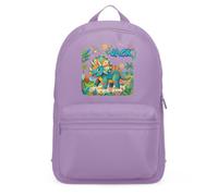 Purple Print House Personalised Triceratops Mini Bag For Boys - Three Horn Dinosaur Backpack - Custom Sons Name Back To School Nursery, One Size, Lavender