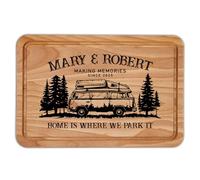 Purple Print House Personalised Van Chopping Board Making Memories Home Is Where We Park It Custom Name And Date Kitchen Gift For Campers