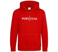 Purple Print House Portugal 1921 Kids Hoodie Portugese European Football Boy Girl Hooded Top, 7-8 Years, Red