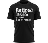 Purple Print House Retired Definition Slogan T Shirt, Gifts for Retired Cyclist, for Dad Retiring 2022, M, Black