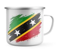Purple Print House Saint Kitts Enamel Mug with Independence Torn Badge Design for Camping Birthday Him Dad Grandad Husband Gift