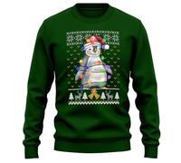 Purple Print House Santa Penguin Christmas Jumper Men Women Xmas Sweater Sweatshirt, M, Bottle