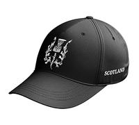 Purple Print House Scotland Badge Cap Mens Scottish Thistle Baseball Hat Nations Rugby Supporter, One Size, Black