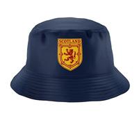 Purple Print House Scotland Coat of Arms Badge Bucket Hat Football Supporters Scottish Gift Summer Europe 2024 Fan Wear, L/XL, Navy