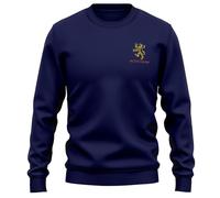 Purple Print House Scotland Lion Embroidered Sweatshirt For Men Scottish Emblem St Andrews Rugby Country Him Jumper, M, Navy