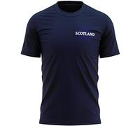 Purple Print House Scotland Pocket Thistle T Shirt Mens Football Rugby Supporters Nations Scottish Top Tee, L, Navy