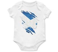 Purple Print House Scotland Torn Babygrow, Scotland Rugby Outfit Gifts, Scotland Flag Torn, Scottish Gift, Scottish Rugby Baby Grow, Scotland Present for Baby Boys Girls, 3-6 Months, White