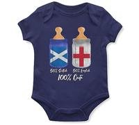 Purple Print House Scottish English Cute Babygrow Scotland England Nationality Rugby Football Fan Baby Boys Girls, 12-18 Months, Navy