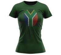 Purple Print House South Africa Flag Fingerprint Womens T Shirt Ladies Rugby Supporter Top, S, Bottle