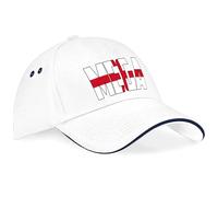 Purple Print House St Georges Cross MEGA Baseball Cap Make England Great Again English Pride Patriotic British Hat for Men and Women Unisex, One Size, White/Navy