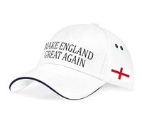 Purple Print House St Georges Make England Great Again Baseball Cap English Pride Unisex Men Women Hat, One Size, White/Navy