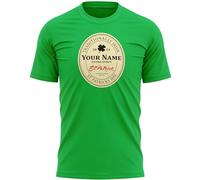 Purple Print House St Patricks Day T Shirt Mens Personalised Irish Label Paddys Stag Do Dublin Trip Ireland Matching, M, Irish Green