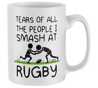 Purple Print House Tears of all the People I Smash at Rugby Mug Mens Womens Funny Rugger Player Tea Coffee Cup Rugga Athlete Gift