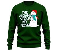 Purple Print House The Vegans Stole My Nose Adults Sweater Men Women Funny Festive Christmas Snowman Jumper, S, Bottle