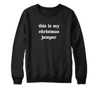 Purple Print House This Is My Christmas Jumper For Kids Funny Xmas Sweater Boys Girls Xmas Jumper Day Festive Top, 5-6 Years, Black