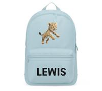 Purple Print House Toddlers Personalised Baby Lion Mini Backpack Kids Custom Cub Back To Nursery Bag Boys, One Size, Light Blue