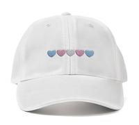 Purple Print House Transgender Embroidered Love Heart Cap LGBTQ Unisex Hat Gay Pride Month Men Women Queer Festival Parade Gift, One Size, White