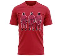 Purple Print House Triangle Circle Square Soldier Mask T Shirt, Halloween Costume, Red T Shirt Game Funny Tracksuit 456 001 Mens Top, XL, Red