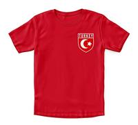 Purple Print House Turkey Football Shirt Kids - Boys Turkey Badge Retro T Shirt - Football Country European 2024 Supporters Gifts for Kids - 2024 Turkish Tournament Footy Soccer Top, 12-13 Years, Red