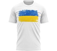 Purple Print House Ukraine Grunge Flag T Shirt, Birthday Gifts for Ukrainian Football Fan, Tournament Outfit Gift Idea, Football Supporter Shirts for Men Women and Kids, S, White