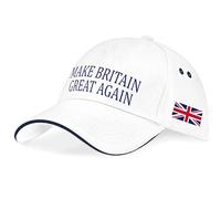 Purple Print House Union Jack Baseball Cap Make Britain Great Again Britain English Pride Unisex Men Women Hat, One Size, White/Navy