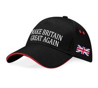 Purple Print House Union Jack Baseball Cap Make Britain Great Again Britain English Pride Unisex Men Women Hat, One Size, Black/Red