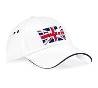 Purple Print House Union Jack MBGA Baseball Cap Make Britain Great Again English Pride Patriotic British Hat for Men and Women Unisex, One Size, White/Navy